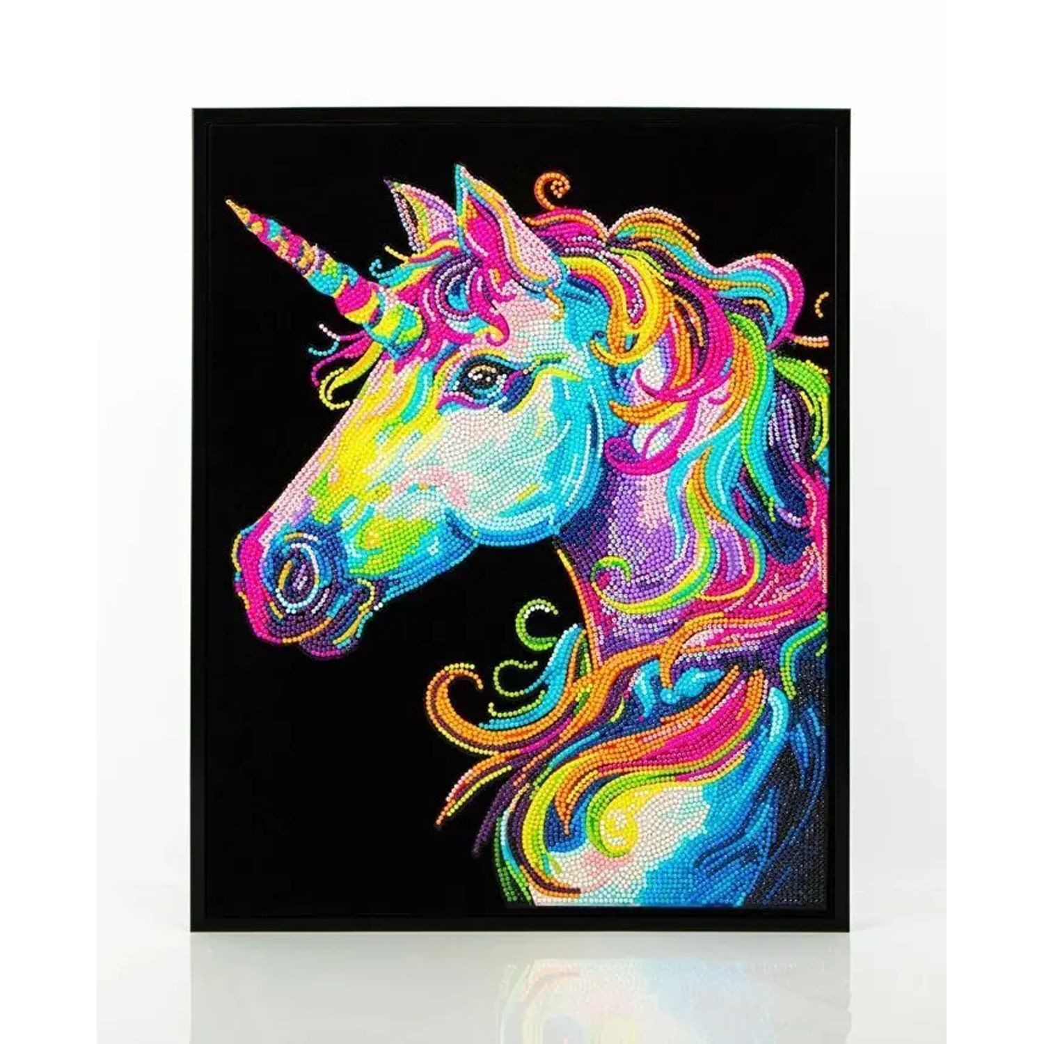 BrainBox Spiel DIAMOND DOTZ - Diamond Painting Neon Einhorn
