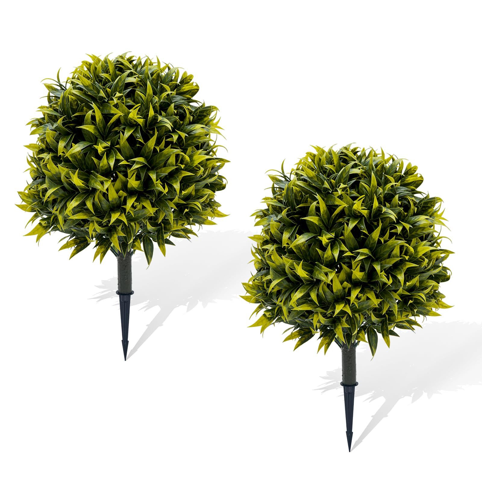 Kunstbaum 2er Set Künstliche Zedern Kugelbäume Mit Erdspieß, GarveeMore