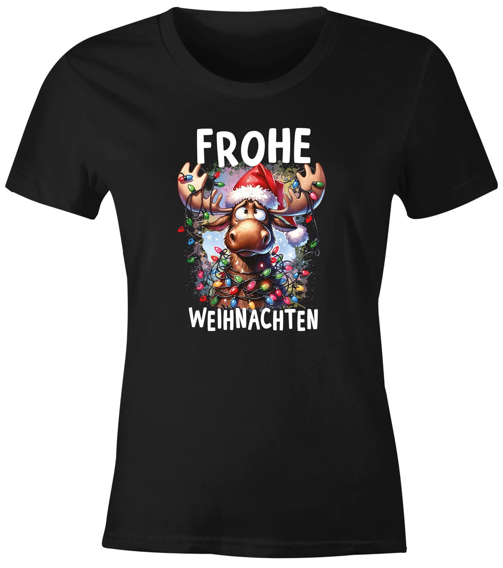 Print-Shirt Weihnachtsshirt Damen T-Shirt Frohe Weihnachten Lustig Grinch Dab