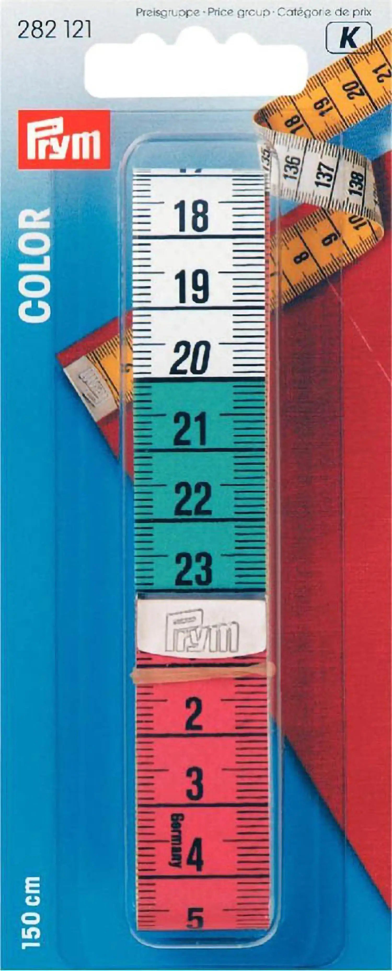 Stofferia Stoff Maßband Color 150 cm / cm gelb/farbige Dezimeter-Zonen, Meterware