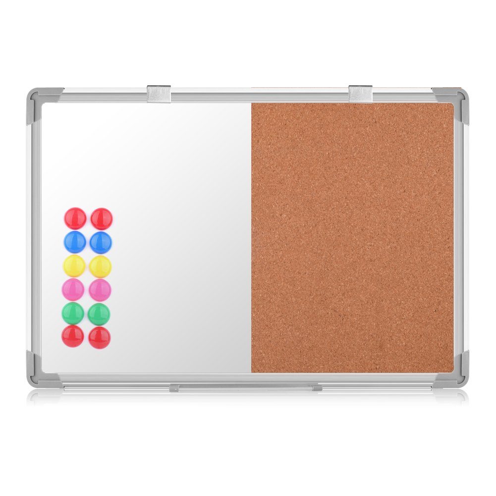 euroharry Whiteboard Marker euroharry Kombinations lackier Weiß notizbrett Magnettafel 70x50cm Magnetisch Whiteboard mit Alurahmen Whiteboard Pinnwand Magnetwand und