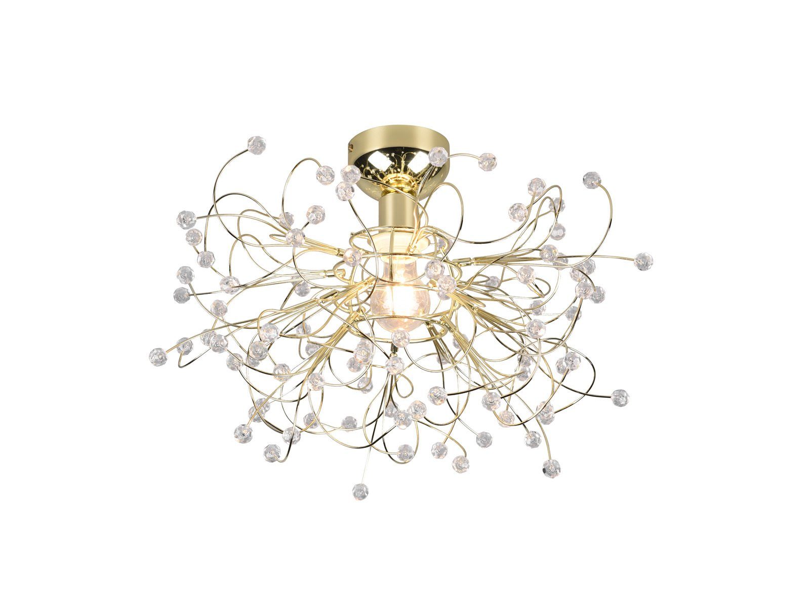 MEINEWUNSCHLEUCHTE LED Deckenleuchte Dimmfunktion, LED wechselbar, Warmweiß, ausgefallene Designer Kristall-lampe Treppenhaus & Galerie Gold Ø 52cm mehr