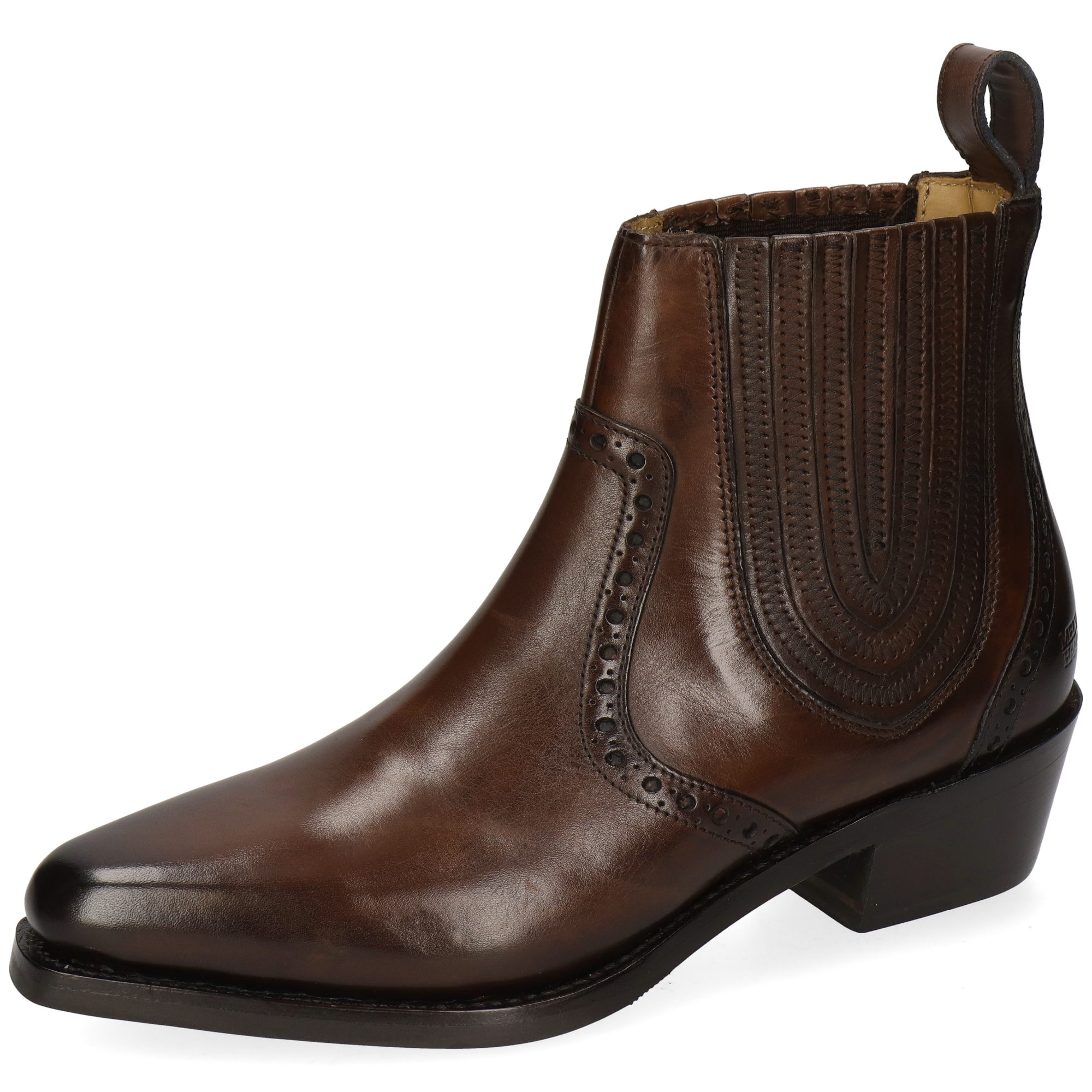 Melvin & Hamilton Marlin 3 Leder-Chelsea Boots für Damen Stiefelette Kubanischer Absatz, Echtes Leder, Goodyear, Vegetabile Gerbung