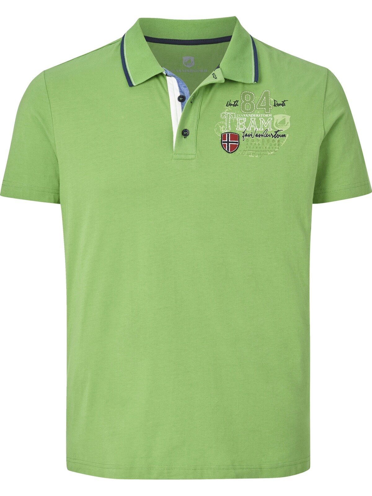 Poloshirt im grün Jan DANKFRIED mit Comfort Print Fit Vanderstorm
