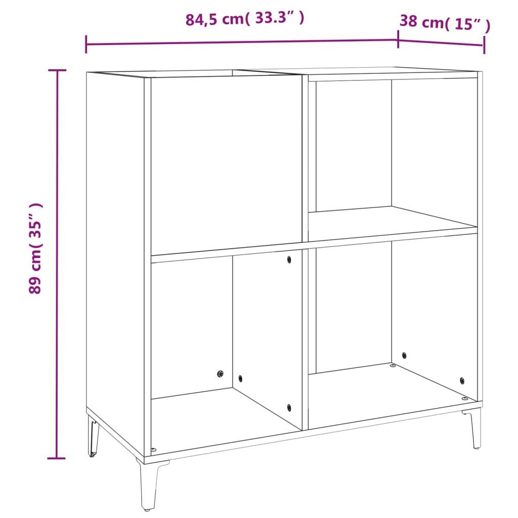 Betongrau Regal cm Holzwerkstoff 84,5x38x89 Plattenschrank vidaXL