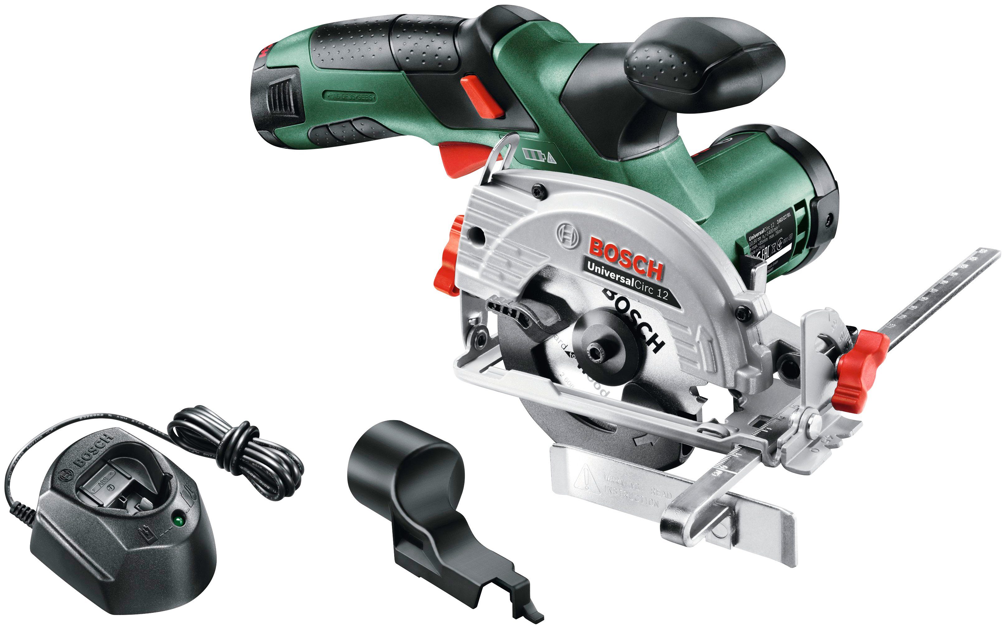 Bosch Home & Garden inkl. Ladegerät 12, Akku Akku-Handkreissäge 12V/2,0 Ah und UniversalCirc