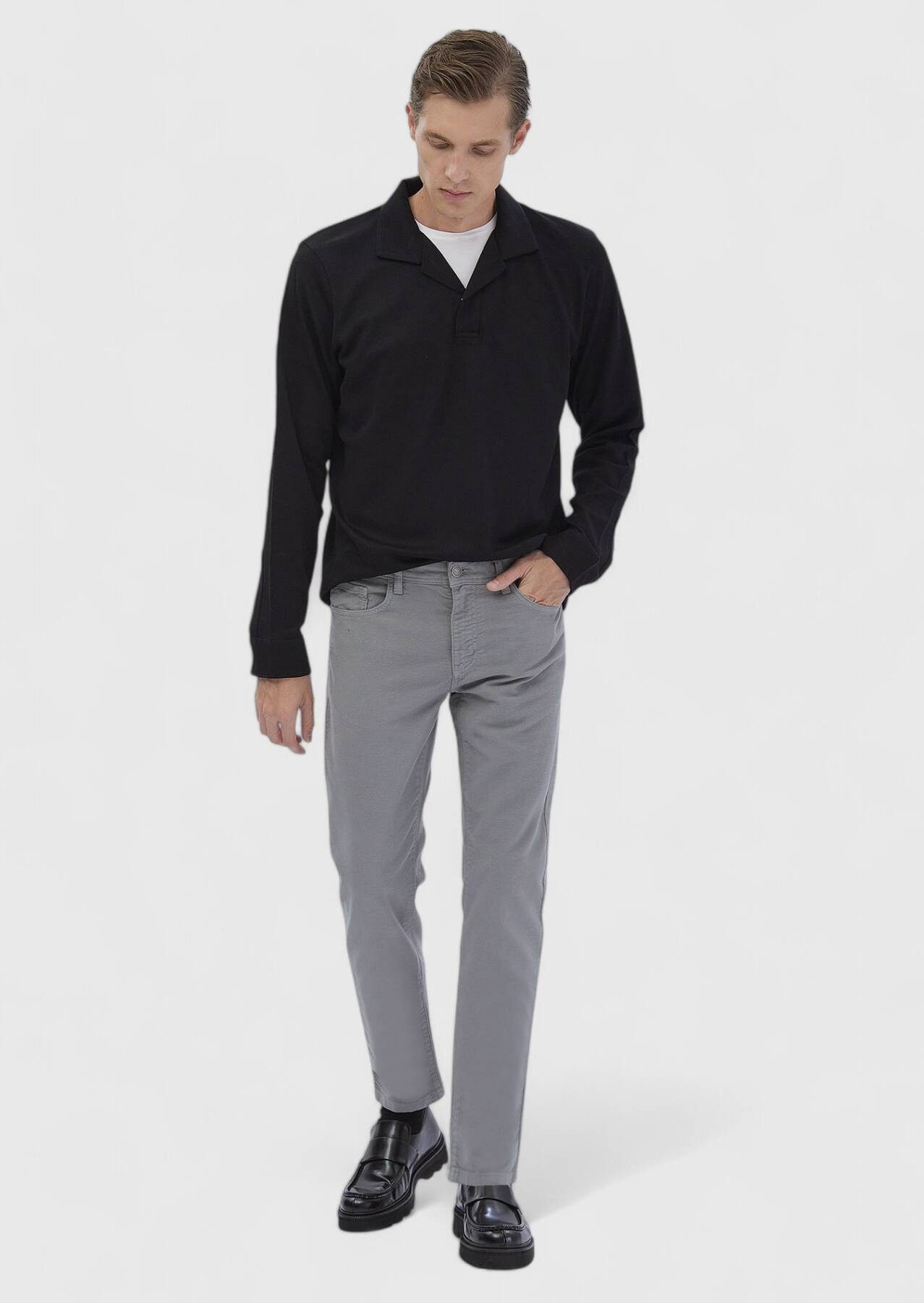 RAMSEY Kapuzenpullover Polokragenpullover mit Jacquardmuster