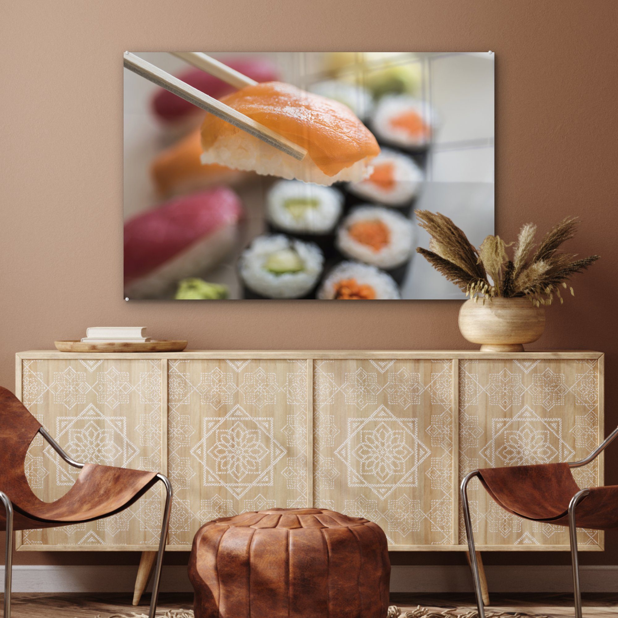 Schlafzimmer wird Sushi MuchoWow St), & Acrylglasbilder Wohnzimmer abgeholt, (1 Acrylglasbild