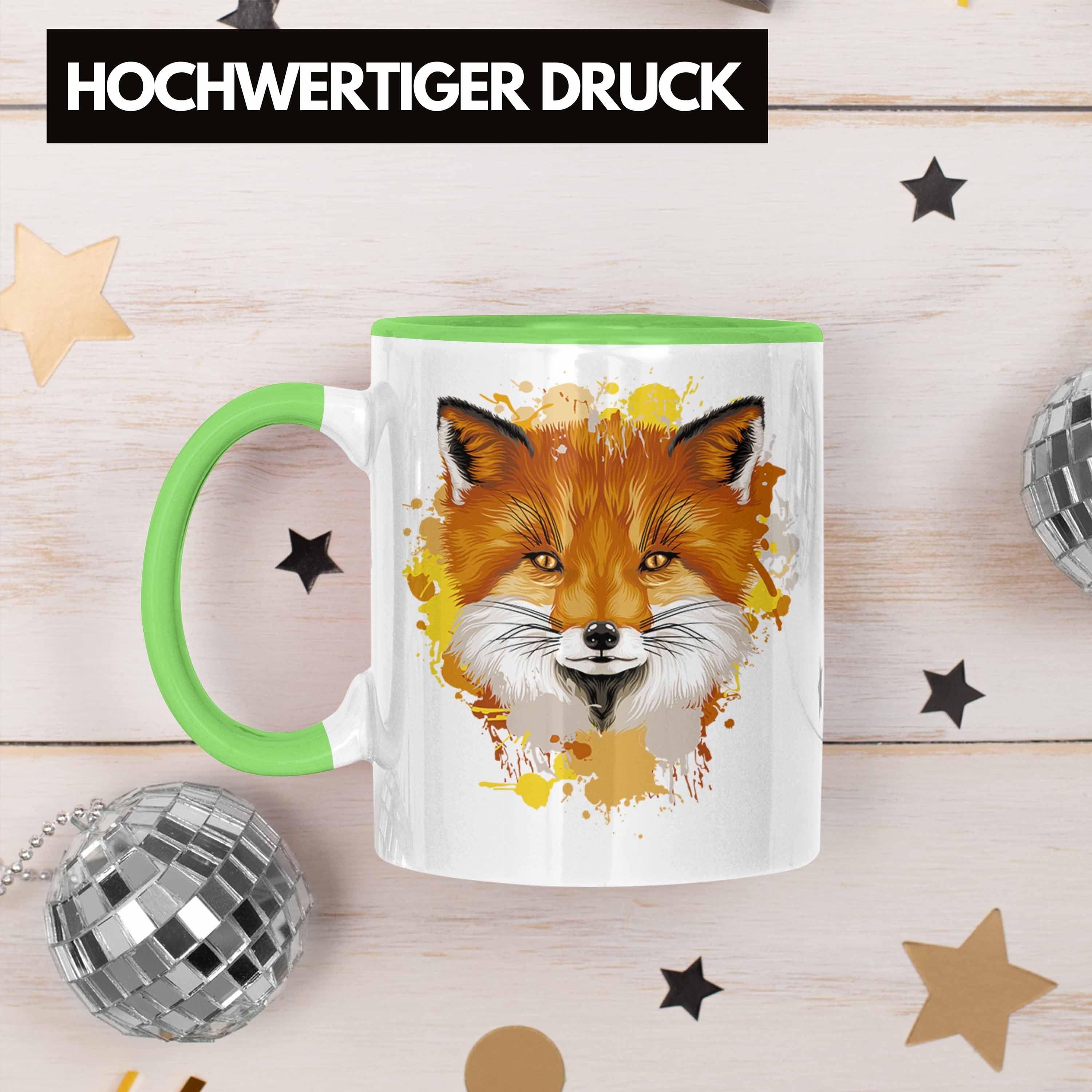 Grafik Tiere Fux Grün Tasse Fuchs Geschenk Trendation