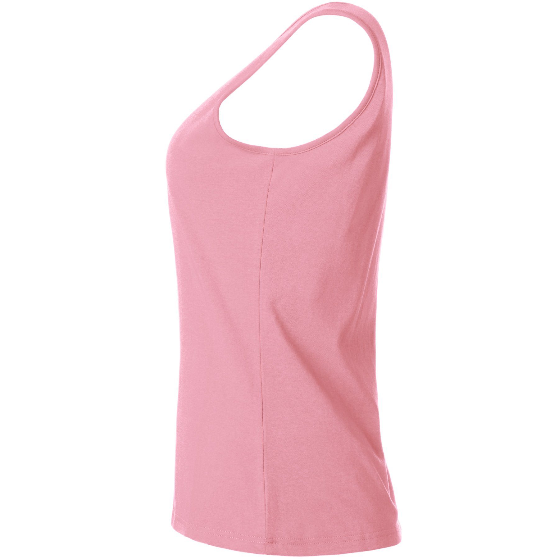 dressforfun Tanktop Achselshirt, Für viele Outfits und Auftritte, Einfarbiges Damen Top (Trägershirt, Konfektionsgröße L in rosa) Leicht körperbetonter Schnitt, – Bild 5 von 5
