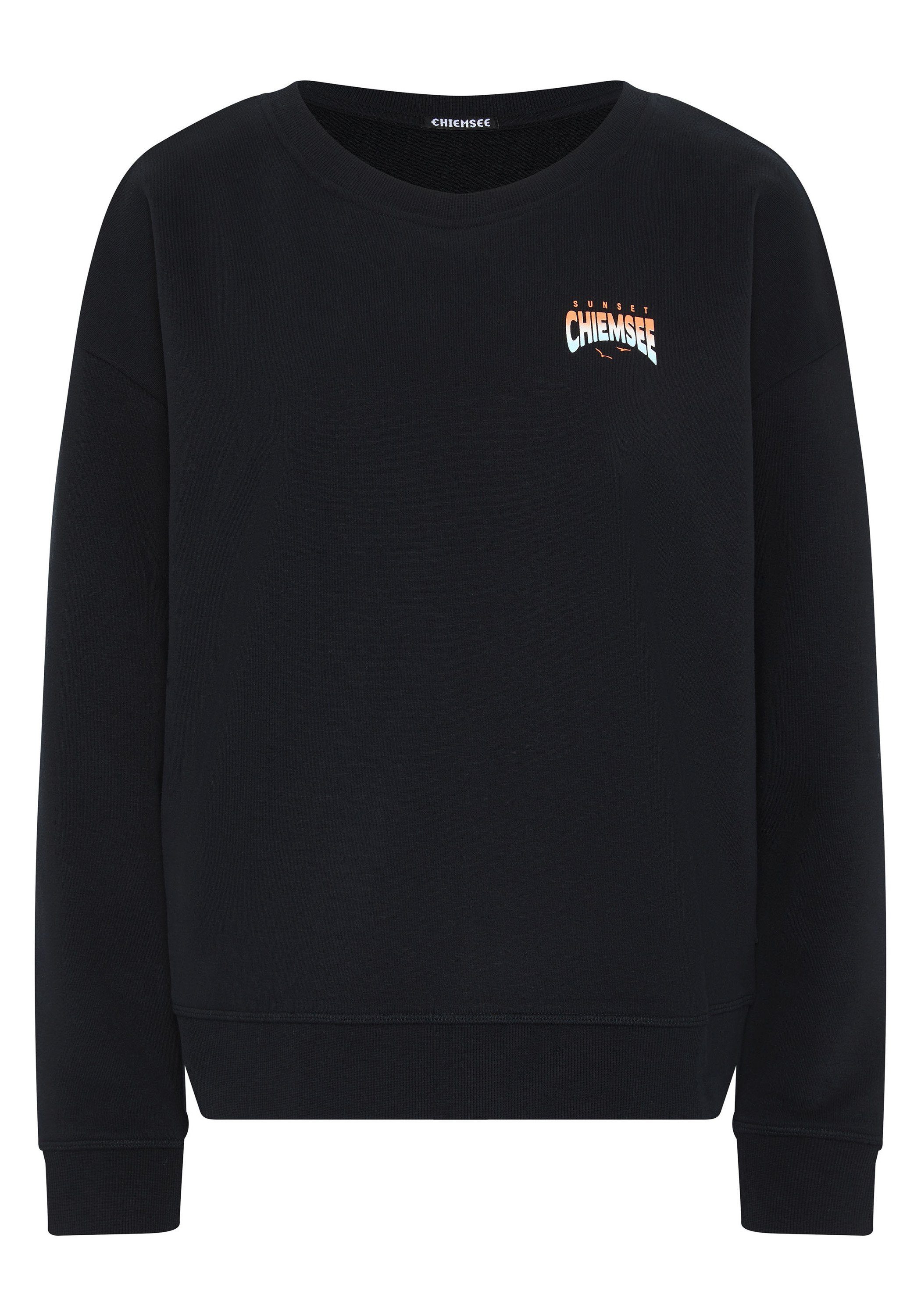 Chiemsee Sweatshirt Sweater mit Logo- und Sunset-Motiv 1 19-3911 Black Beauty