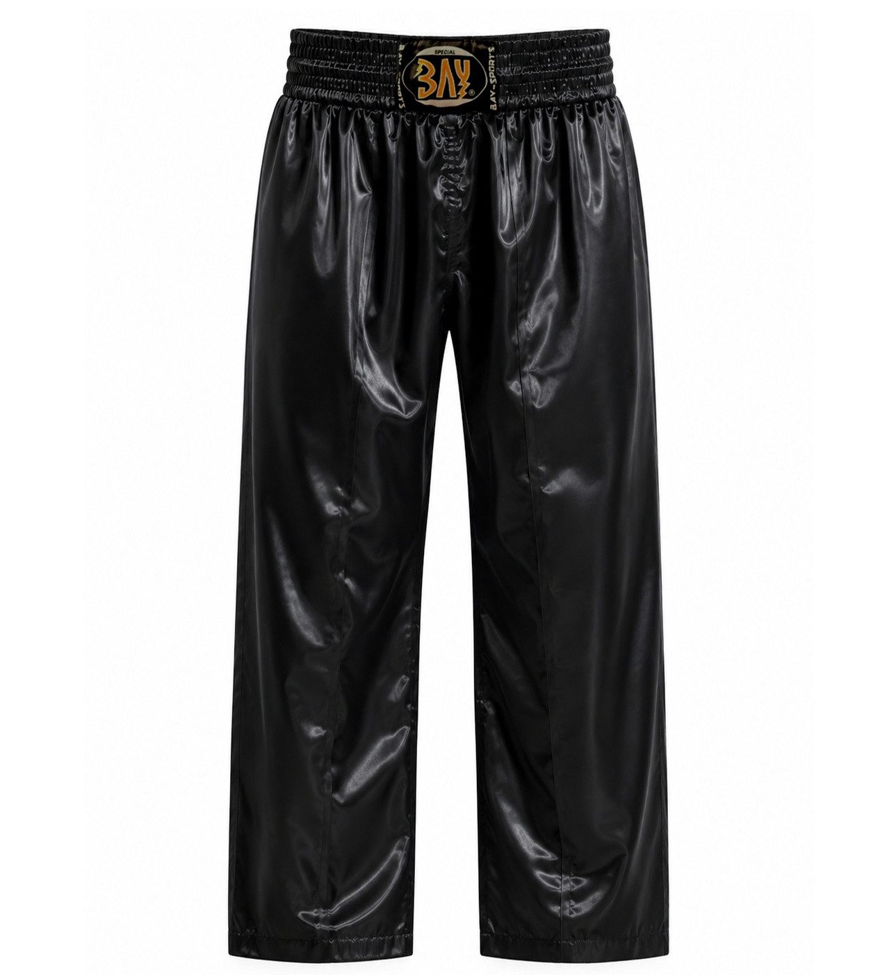 BAY-Sports Sporthose Kampfsporthose TOTAL BLACK Hose lang Kickboxen Kampfsport lange, leichte, locker sitzende Trainingshose, Schwarz