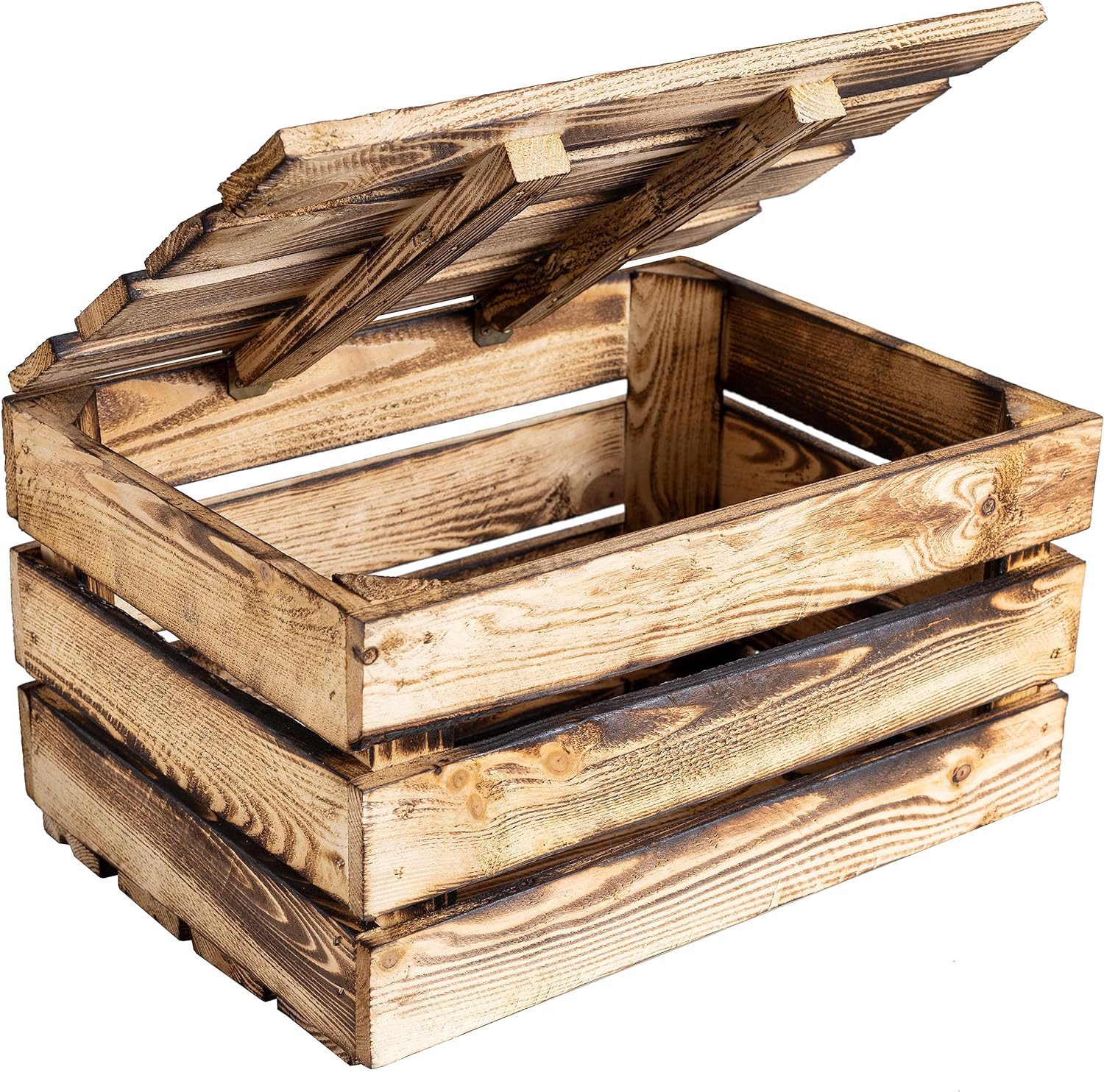 Creative Deco Aufbewahrungsbox Holztruhe Holzkiste mit Deckel Spielzeugkist günstig online kaufen