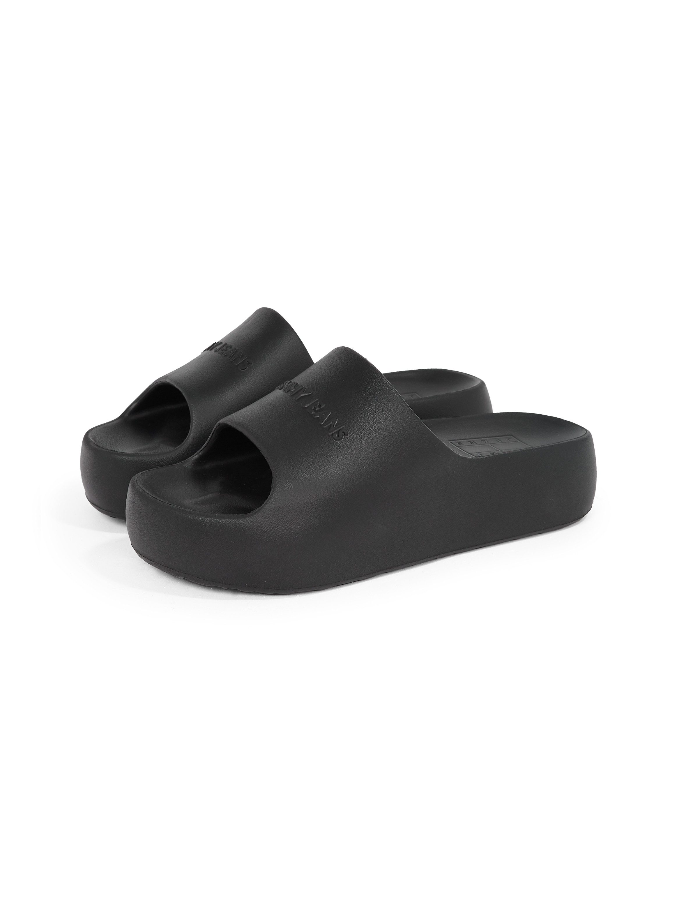 Tommy Jeans TJW CHUNKY POOL SLIDE ESS Pantolette, Plateau, Sommerschuh, Schlupfschuh, Bequemschuh, Logoschriftzug