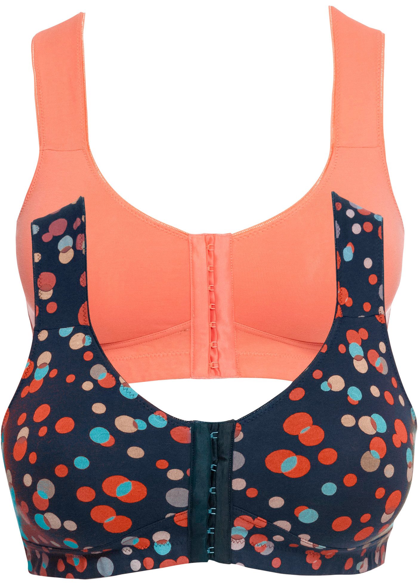 bonprix Büstenhebe (Packung, 2-tlg., 2) Vorderverschluss-BH ohne Bügel mit Baumwolle (2er Pack)