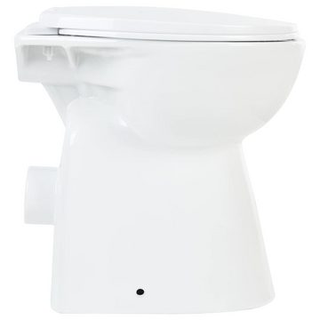 vidaXL Tiefspül-WC Hohe Spülrandlose Toilette Soft-Close 7 cm Höher Keramik Weiß