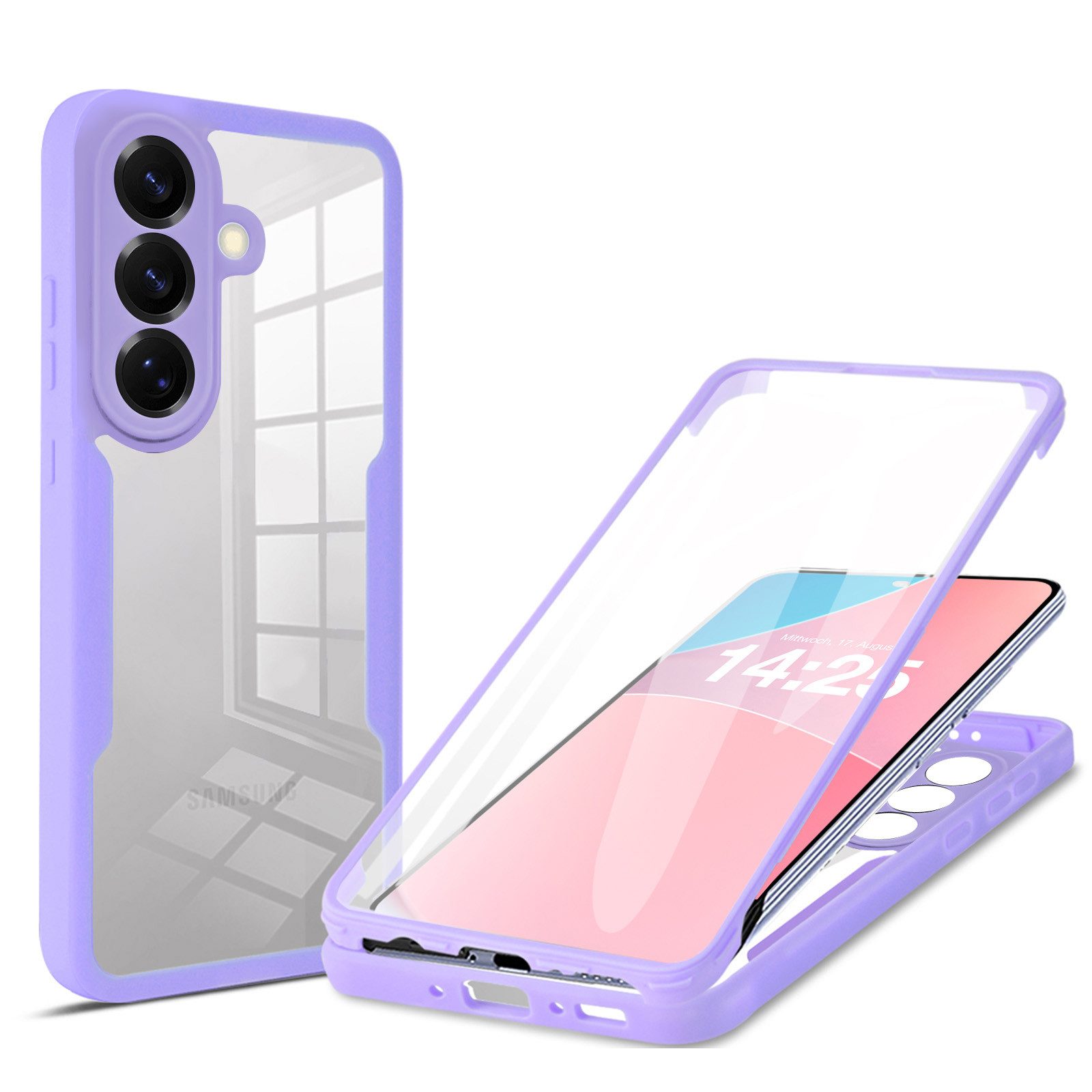 Tec-Expert Handyhülle 360 Grad Handy Hülle für Samsung Galaxy S26, Rundum Schutz Cover Case Bumper robust Vollschutz