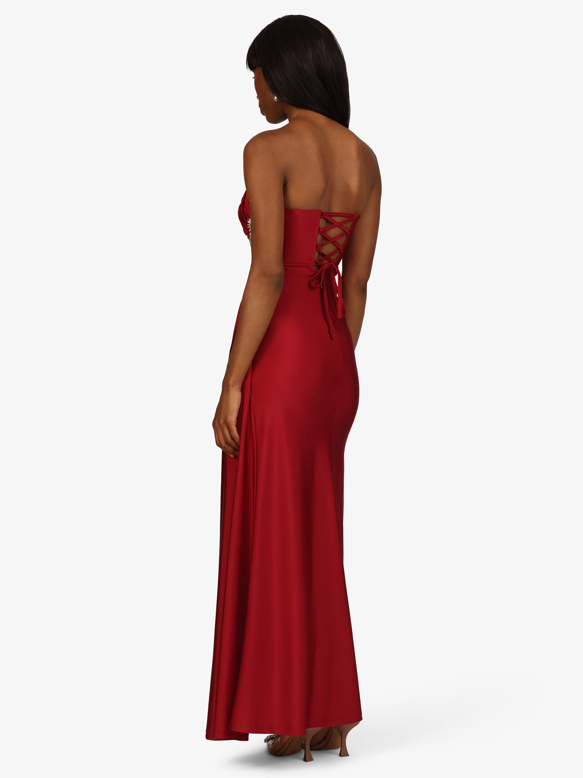 Kraimod Abendkleid mit Drapierung und Rücken-Schnürung