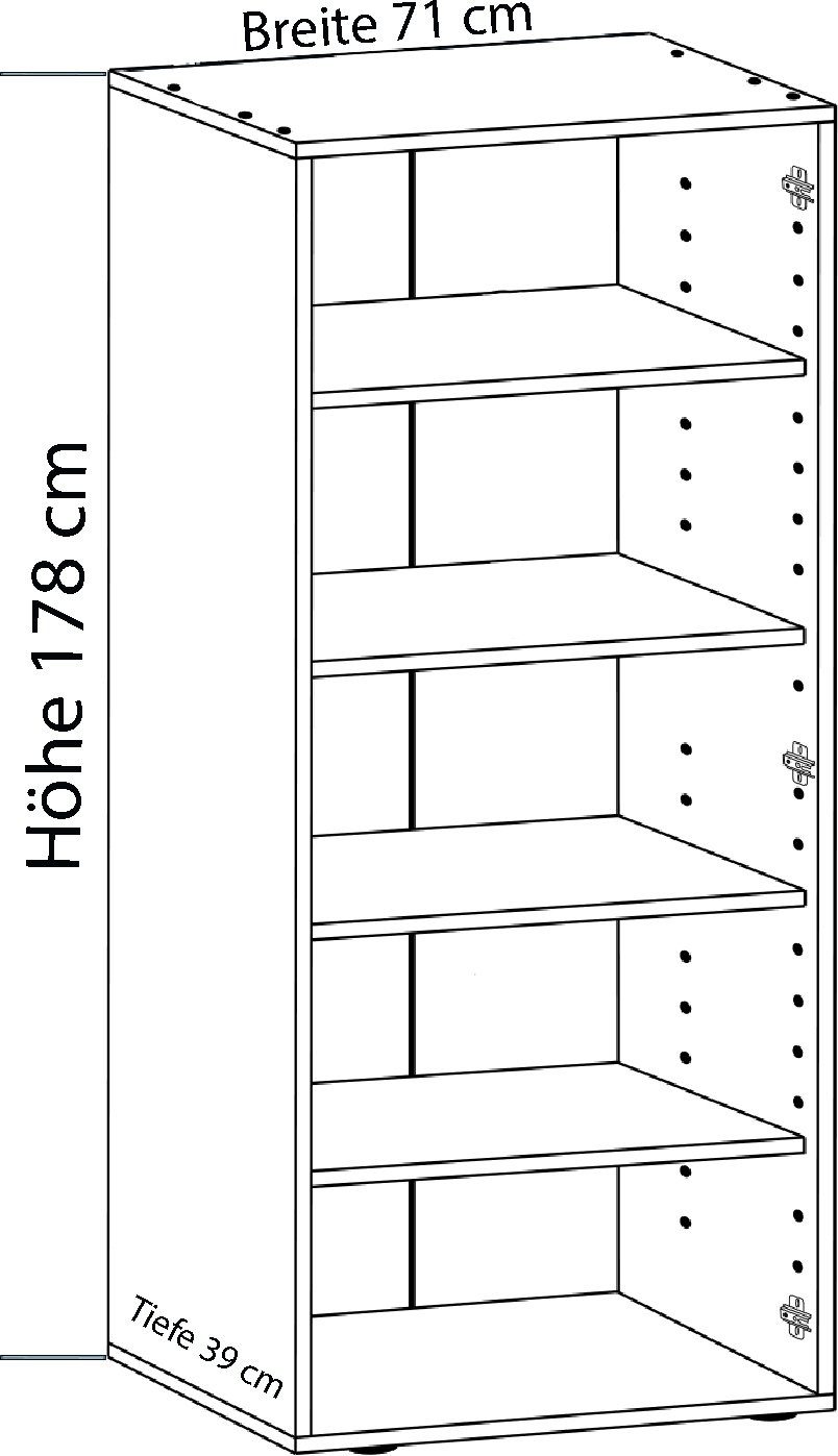 Schrank Holz Vandol Mehrzweckschrank (1-St) Weiß VCM Kleiderschrank Dielenschrank
