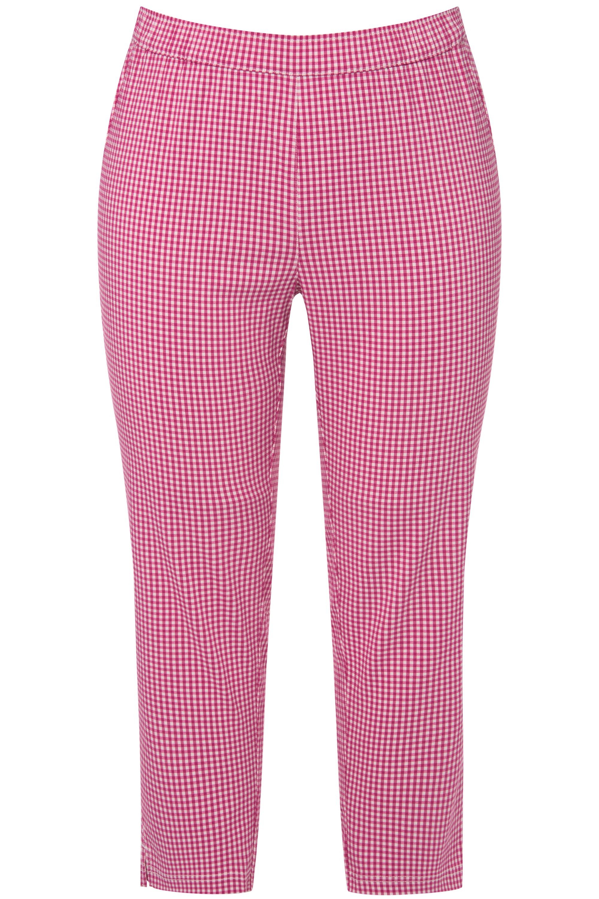 Ulla Popken Stoffhose 7/8-Bengalinhose Sienna Vichykaro günstig online kaufen