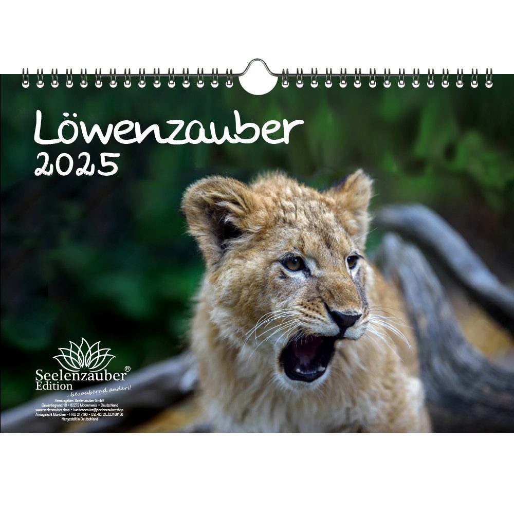 Seelenzauber Wandkalender Löwenzauber DIN A4 Kalender für 2025 Löwen und Löwenbabys