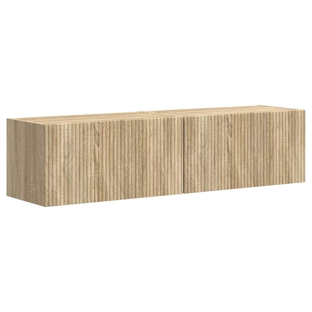 vidaXL TV-Wand TV-Wandschrank 2 stk. Sonoma Holzwerkstoff, (2-St)