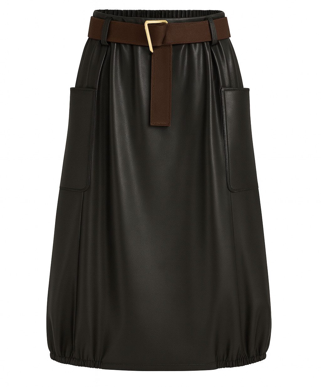 Mississhop A-Linien-Rock Damen Midirock in Lederoptik günstig online kaufen