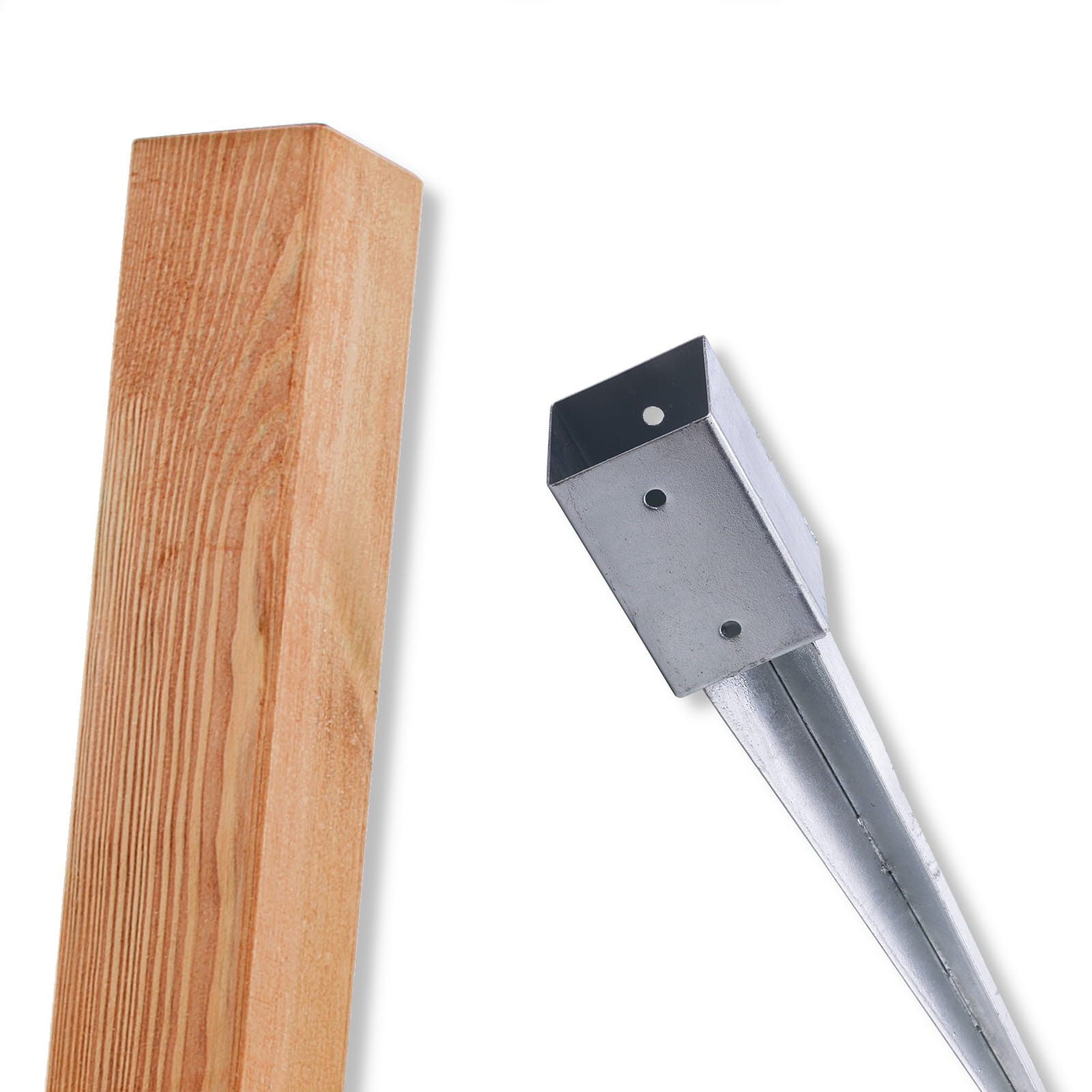 KDI-Holzpfosten Kesseldruckimprägniert – Rundpfosten Oder Vierkant (7x7cm, 9x9cm), 100-200cm Hoch