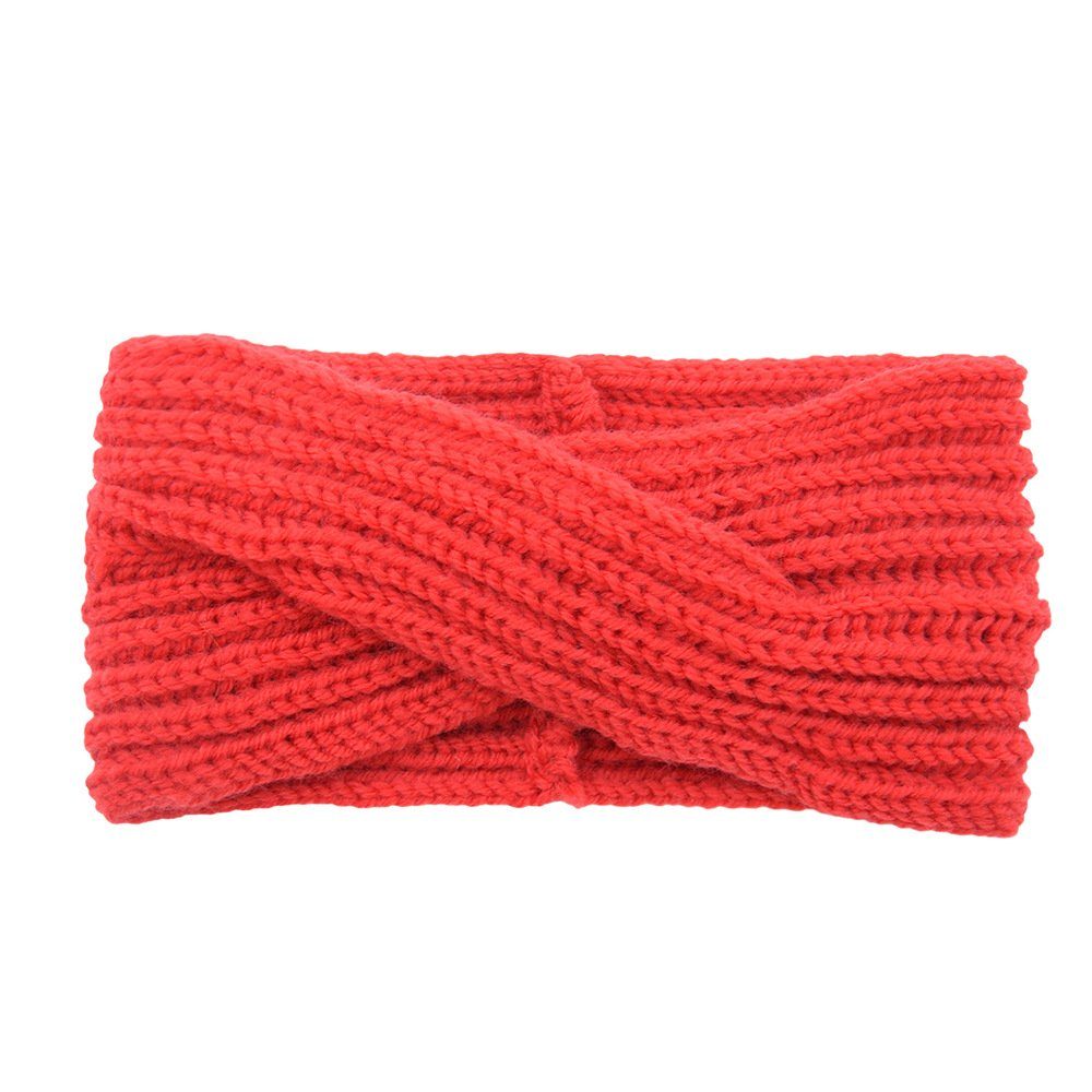 Uana Stirnband Gestricktes Stirnband aus kreuzgedrehter Wolle (3-St) rot1