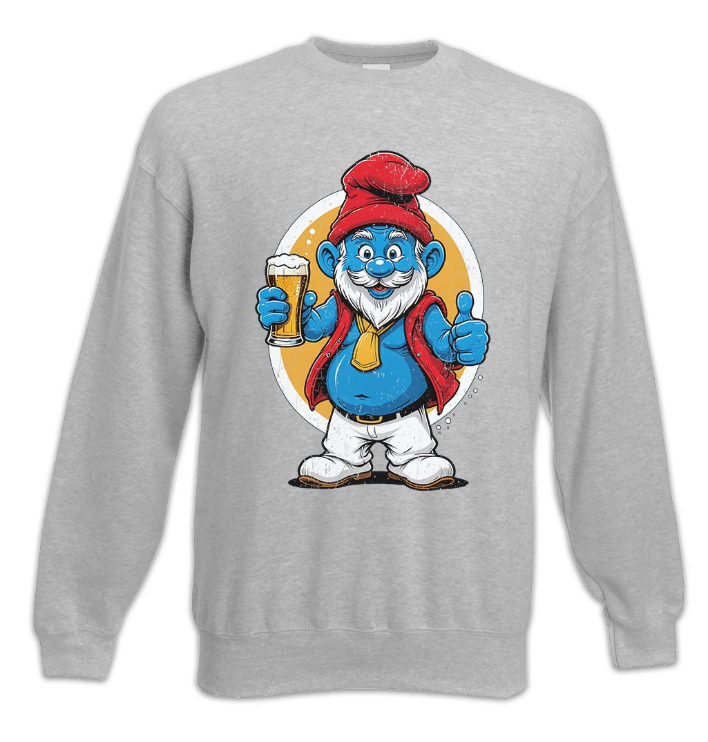 Sweatshirt Drunken Papa Sweatshirt Bier Smurf Karneval Schlumpf Beer Fasching Fun