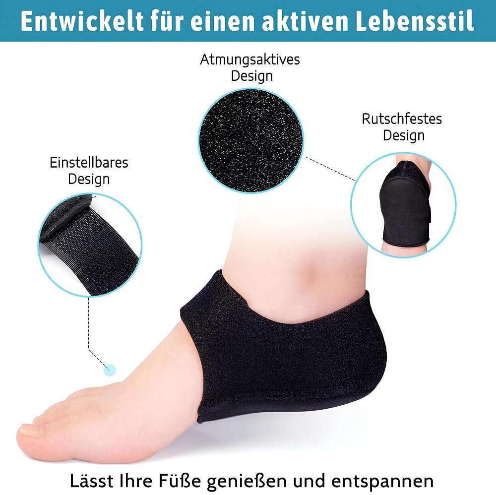 COOL-i ® Fersenspornhilfe Fersenspornpolster (1 Paar) – Gel-Fersenkissen,einstellbar, zur Druckentlastung bei Fersenschmerzen, Fersensporn & Knochensporn
