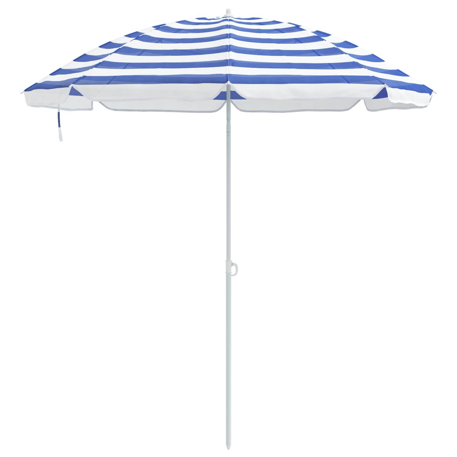 vidaXL Sonnenschirm Gartensonnenschirm 240 cm 170T Polyester Blau und Weiß – Bild 4 von 5
