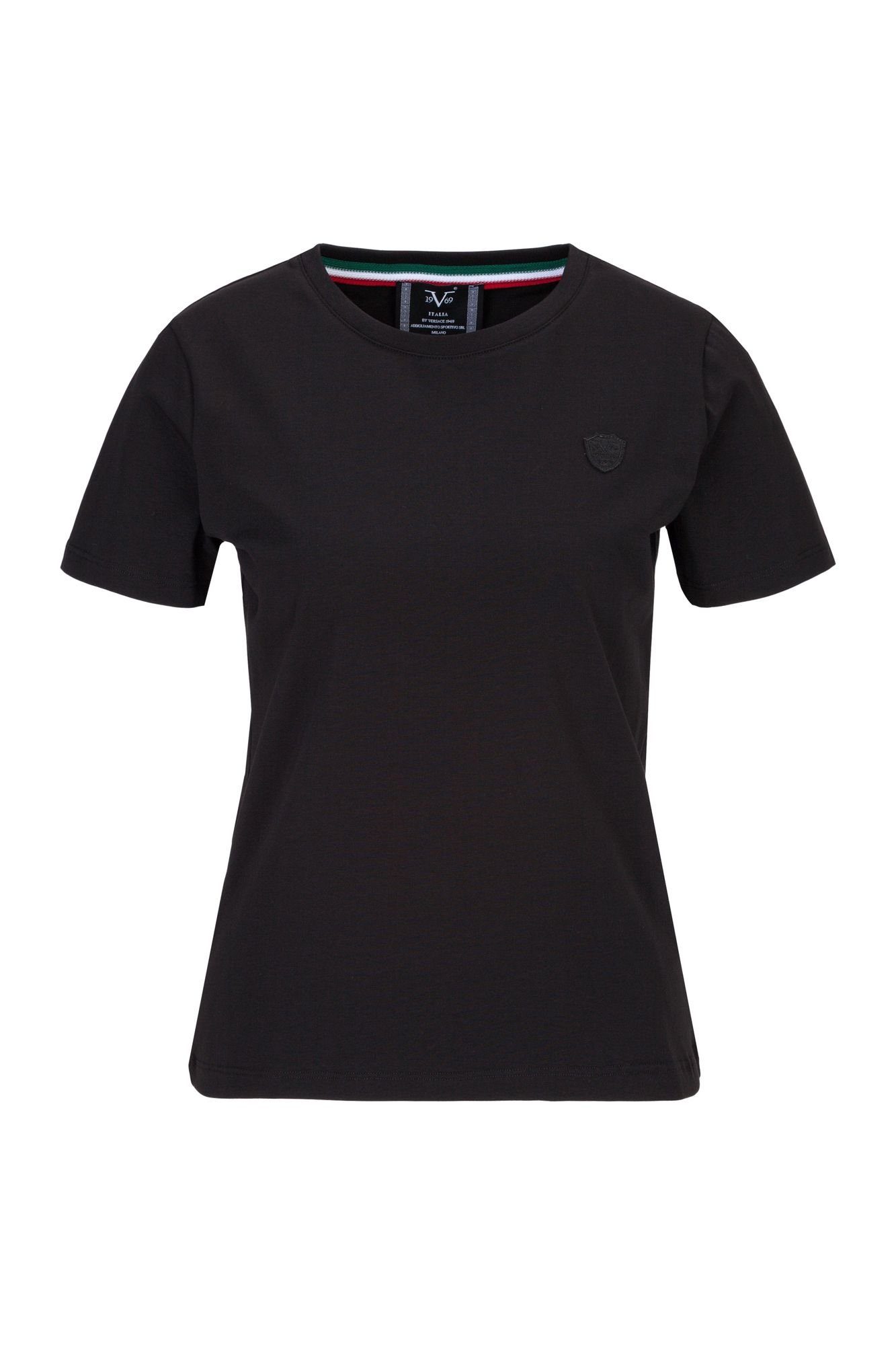 19V69 Italia by Versace T-Shirt BELLA Damen Basic - Elegantes Shirt mit dezenter Logo-Stickerei (XS-XXL)
