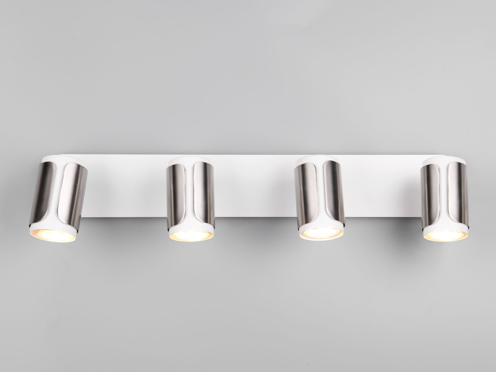 TRIO Leuchten LED Deckenspot, LED wechselbar, Warmweiß, Spotlampen Deckenstrahler Weiß Silber & Wandstrahler innen, 60cm lang