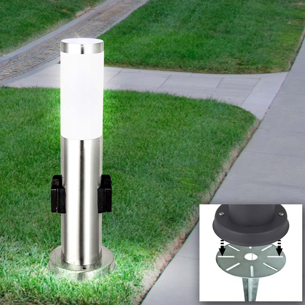 LED AußenStehlampe, Außen Leuchte Steckdosen Steh Lampe