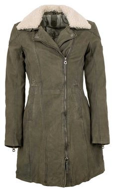 Gipsy Lederjacke GWLyda Gipsy - Damen Echtleder Ledermantel Lammnubuk olive