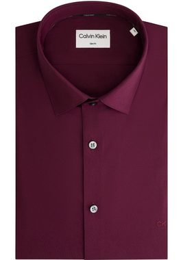 Calvin Klein Langarmhemd POPLIN STRETCH SLIM SHIRT mit Logostickerei