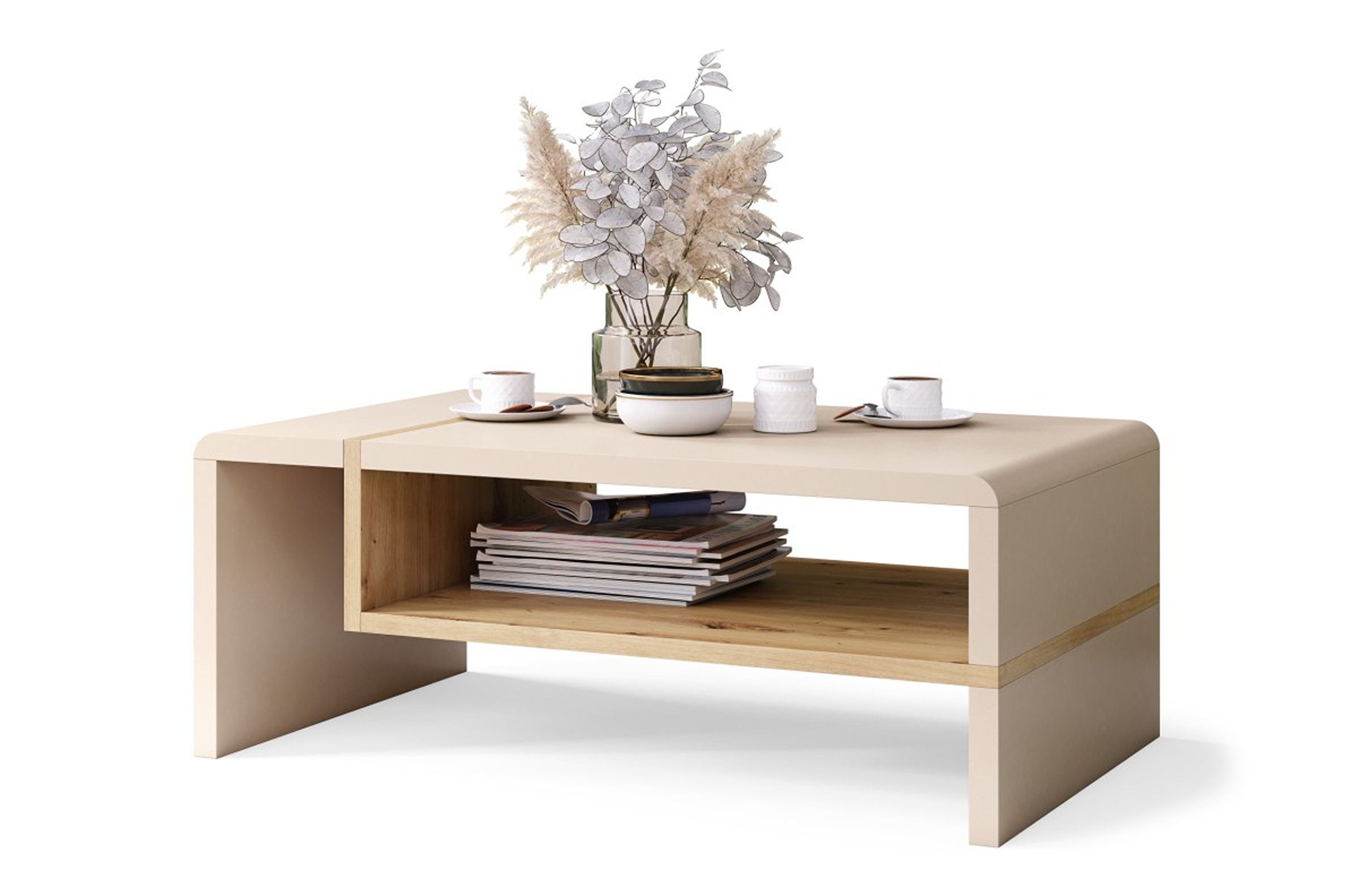 designimpex Couchtisch Design Wohnzimmertisch Folk 01 Tisch mit Ablagefläche