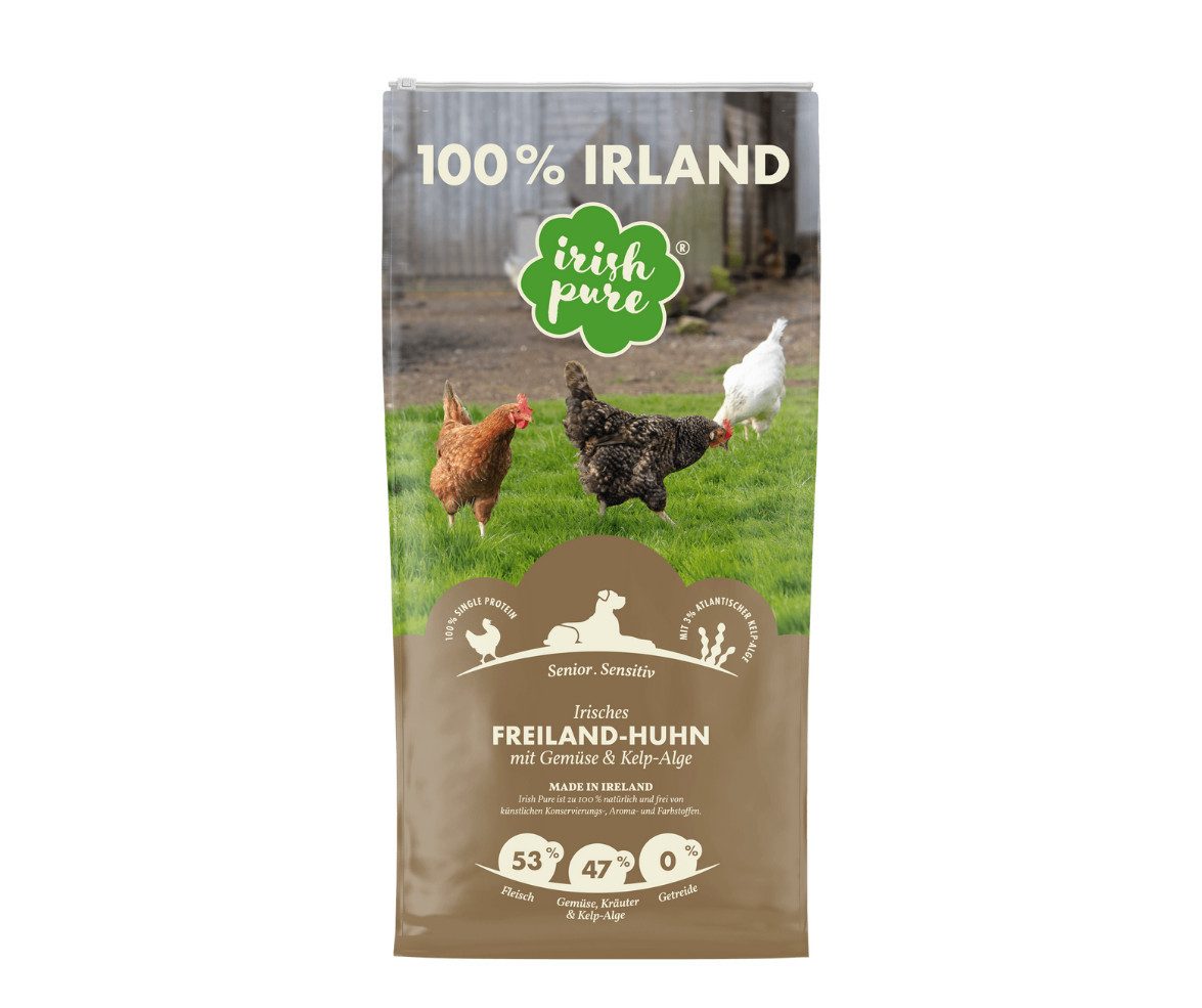 Irish Pure Irish Pure - Freiland-Huhn Senior - getreidefreies Trockenfutter, Trockenfutter für: Hunde
