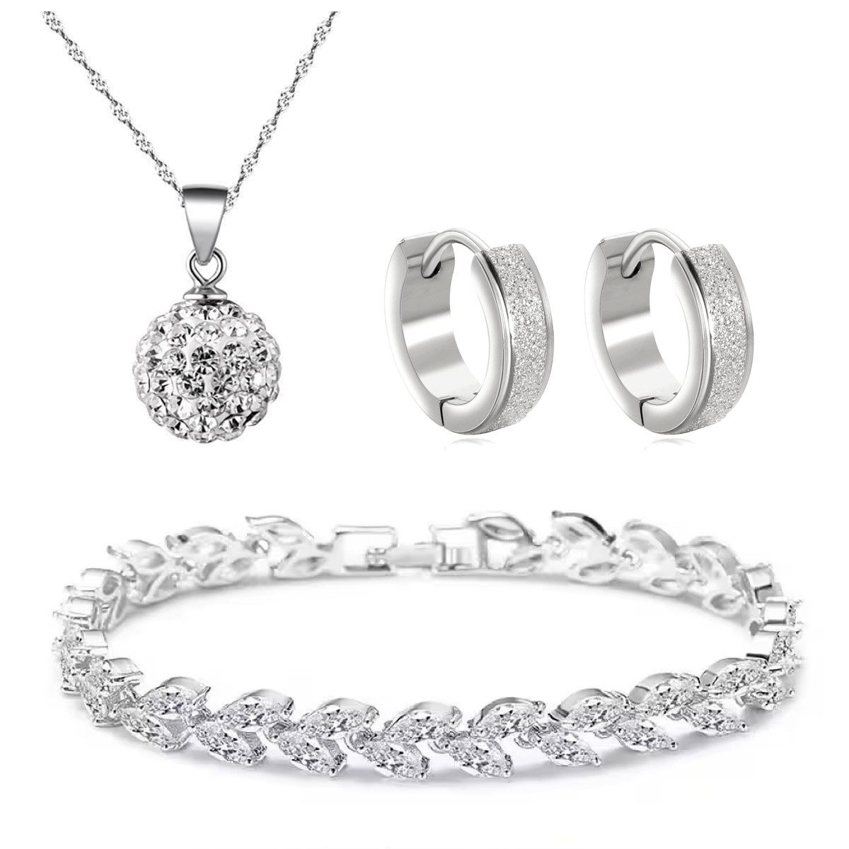 Kim Johanson Schmuckset Glow (Set, 3-tlg), mit Zirkonia, aus 925 Silber und günstig online kaufen