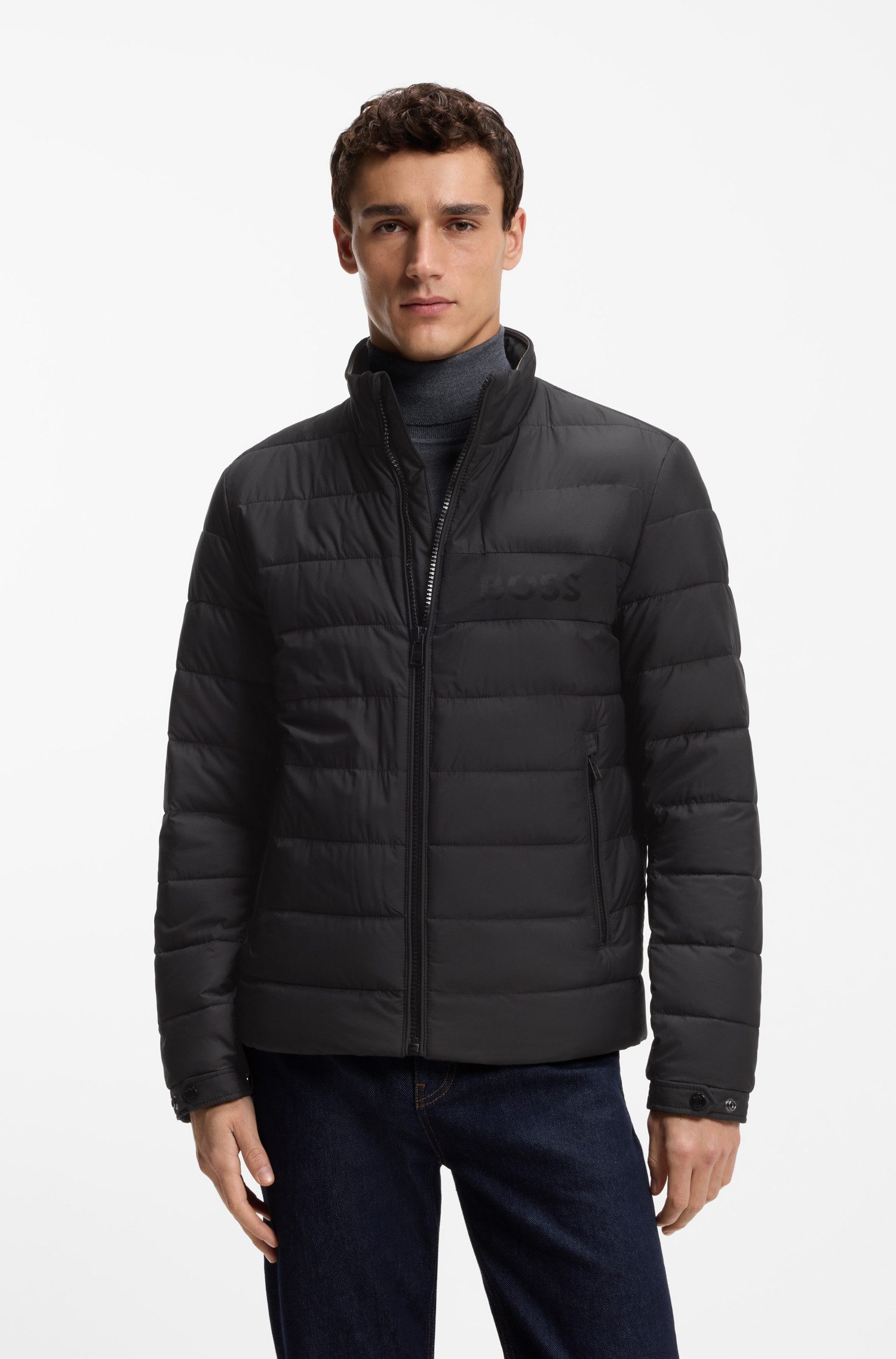 BOSS Steppjacke Cenitos Premium Menswear mit Stehkragen, regular fit