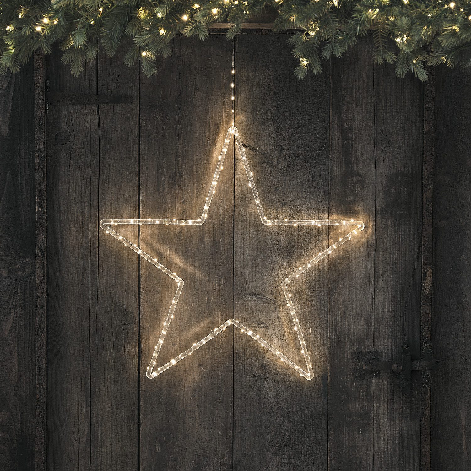 Lights4fun LED-Stern für außen 60cm Acryl LED Stern Weihnachtsdeko außen, LED fest integriert