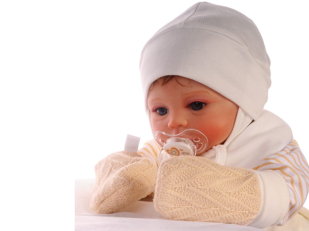 La Bortini Fäustlinge Fäustlinge warme Baby Handschuhe für Neugeborene 0 bis 12 Monate mit Baumwoll-Futter, ecry, für Neugeborene Babys