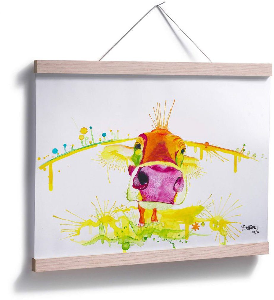 Bild, (1 Poster Poster, Calf, St), Crazy Wandposter Wandbild, Schriftzug Wall-Art