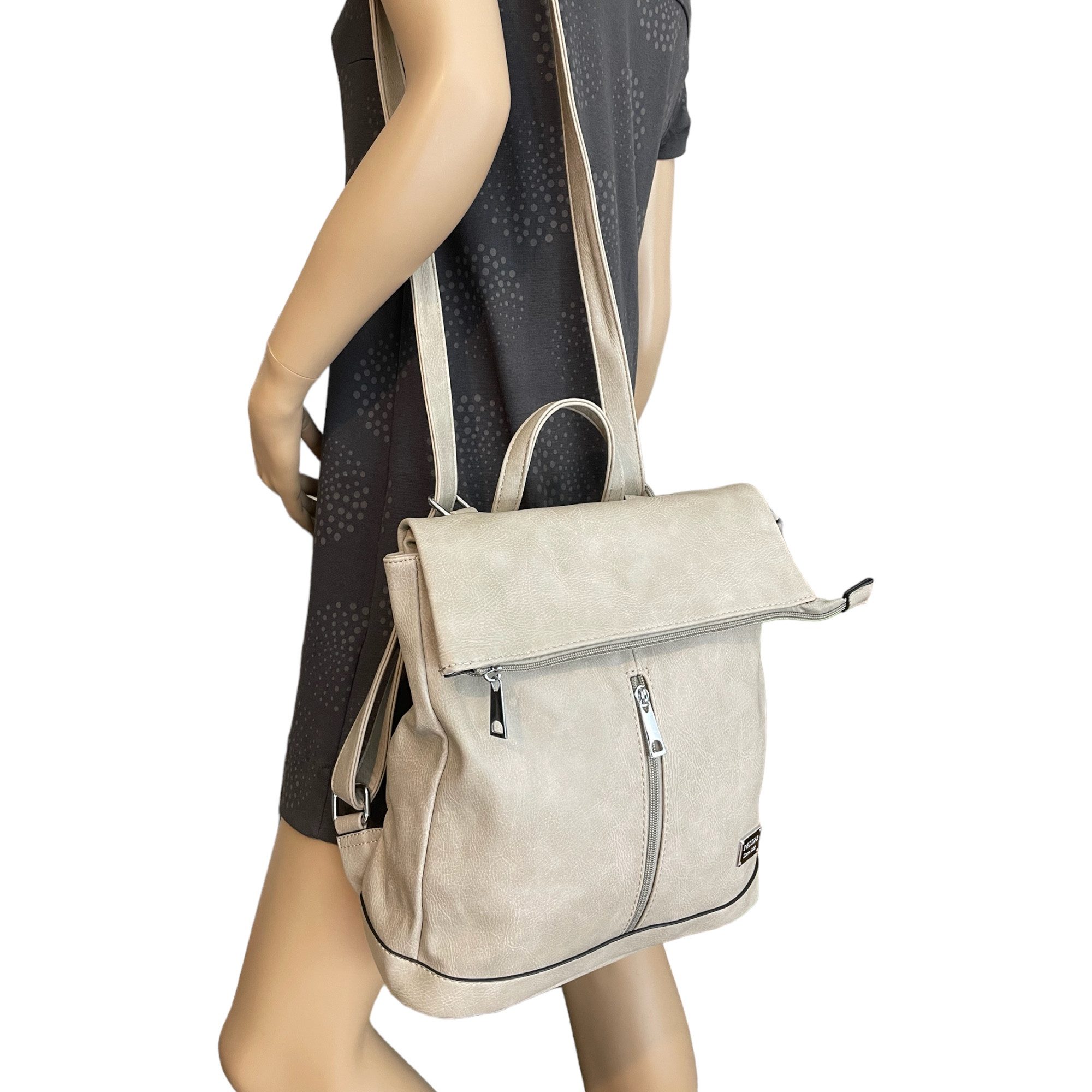 Taschen4life Rucksack 2in1 Rucksack & Umhängetasche in Einem D5623, Damen Rucksacktasche, Fächer, schnell umbaubar, Multifunktionsrucksack