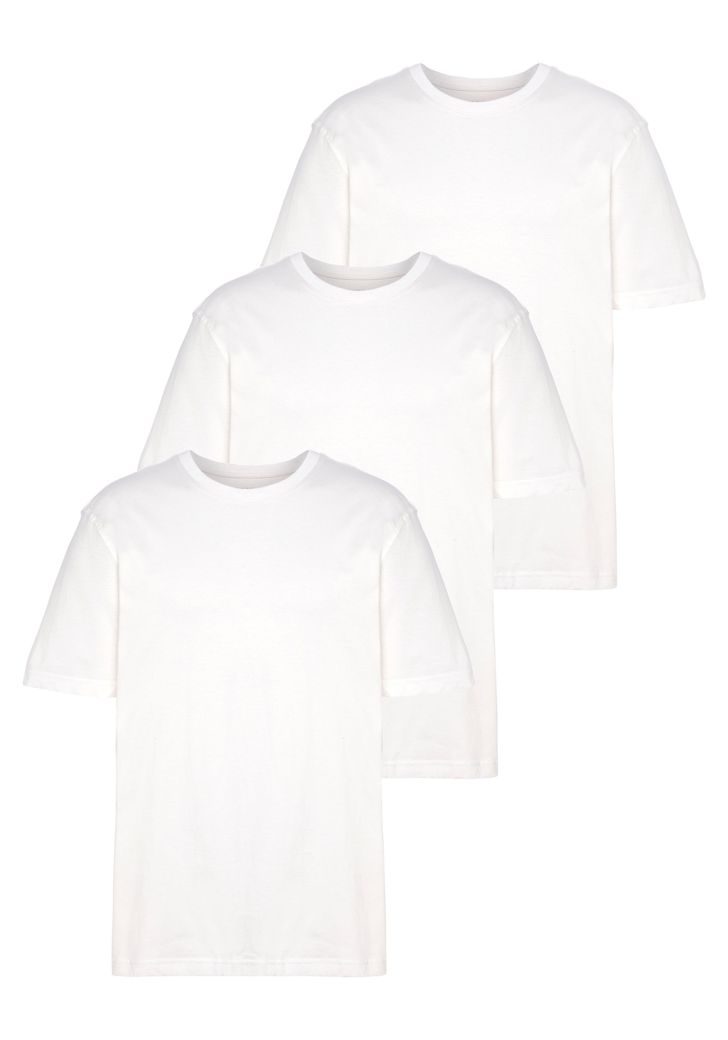 Man's World T-Shirt (Packung, 3-tlg., als perfekt 3er-Pack) Unterzieh- T-shirt weiß