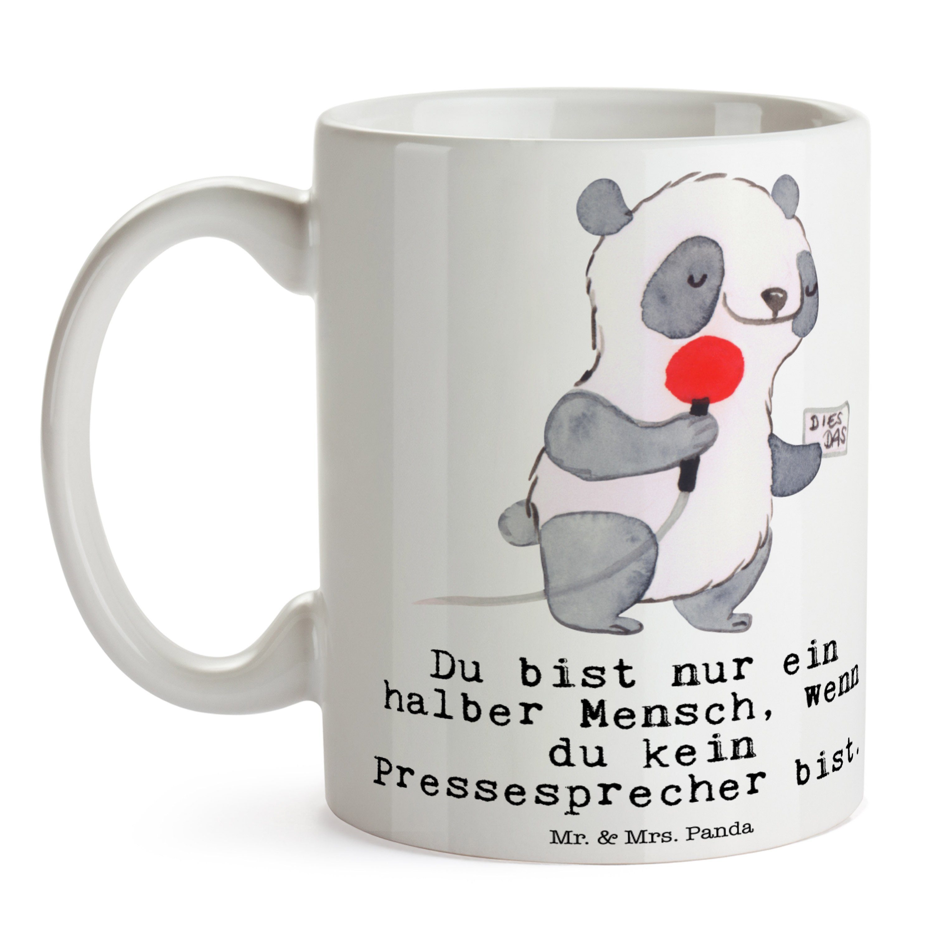 - Pressesprecher Weiß Keramik Tasse Herz Tasse, Mr. Geschenk, Keramiktasse, Mrs. Beruf, Panda & mit -
