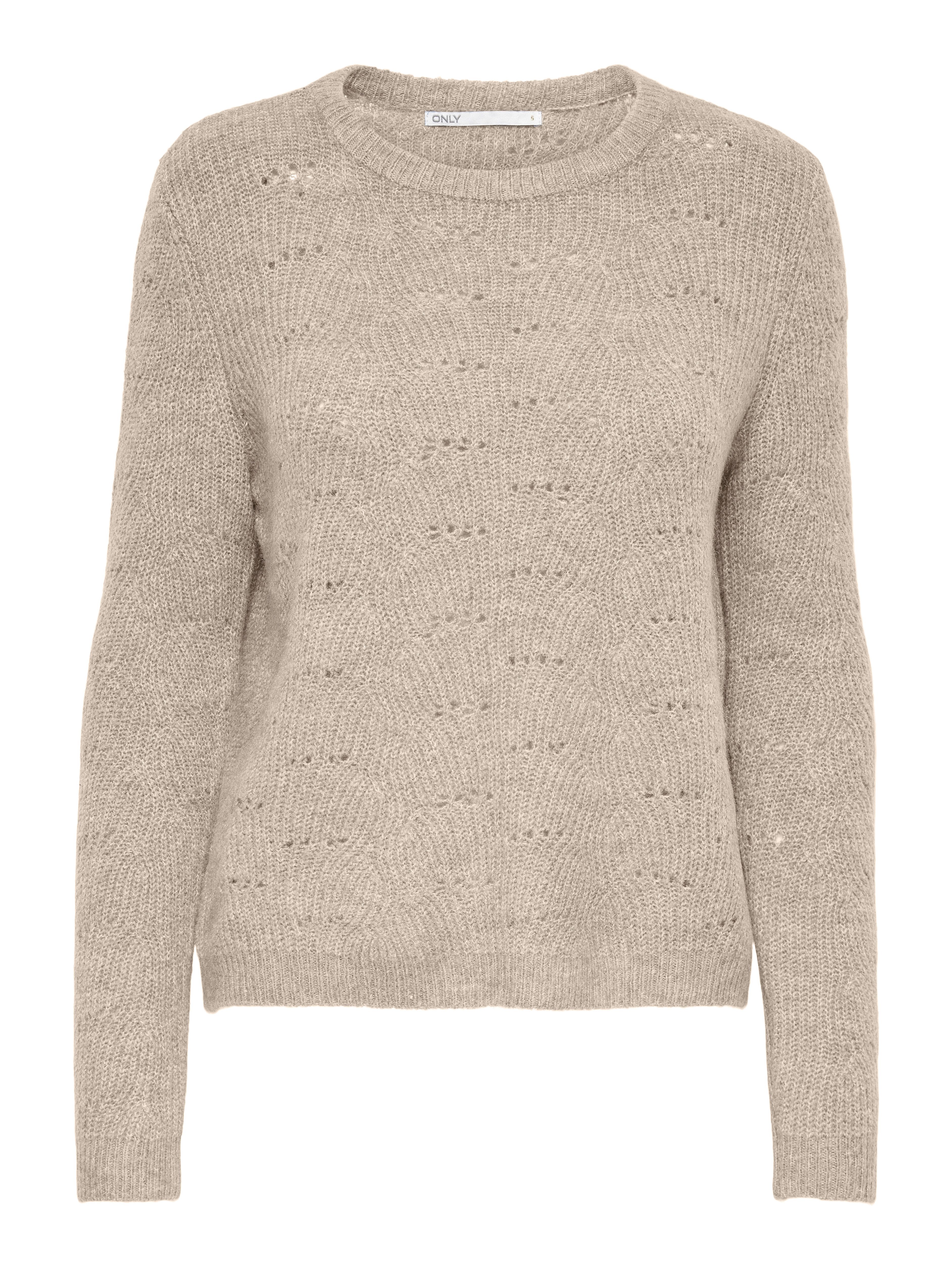 ONLY Rundhalspullover ONLLOLLI L/S PULLOVER KNT NOOS Materialmix