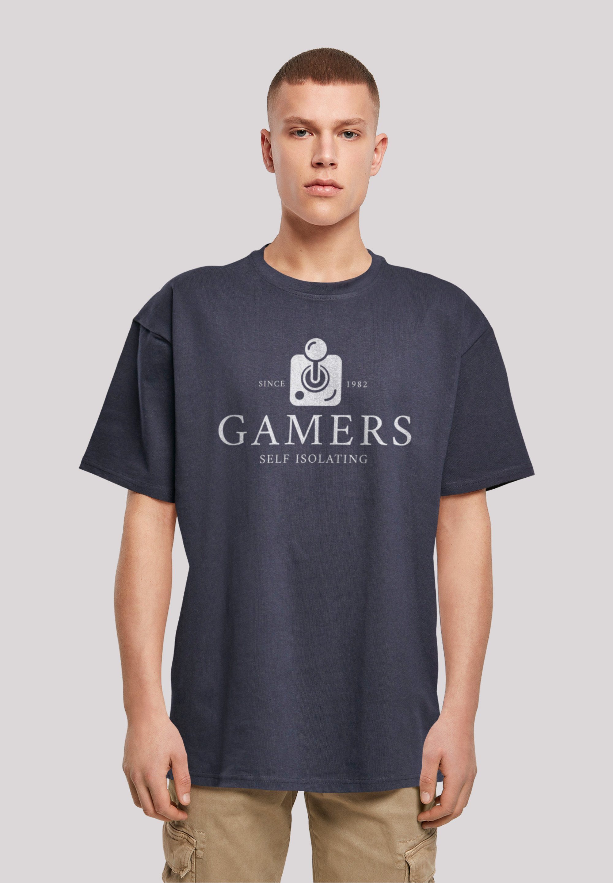 F4NT4STIC T-Shirt Gamers Self Isolating Retro Gaming SEVENSQUARED Print navy