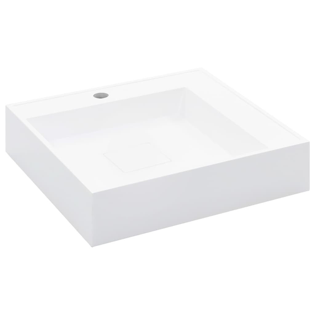 vidaXL Waschbecken Waschbecken 50 x 50 x 12,3 cm Mineralguss/Marmorguss Weiß
